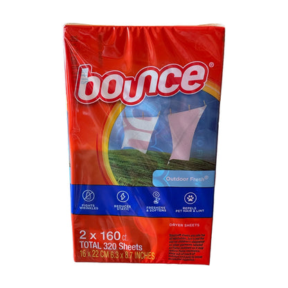 Bounce Dryer Sheets, Outdoor Fresh, 320 Sheets